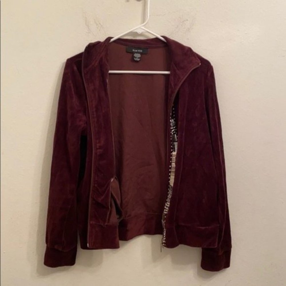 Women's Burgundy Velvet Jacket